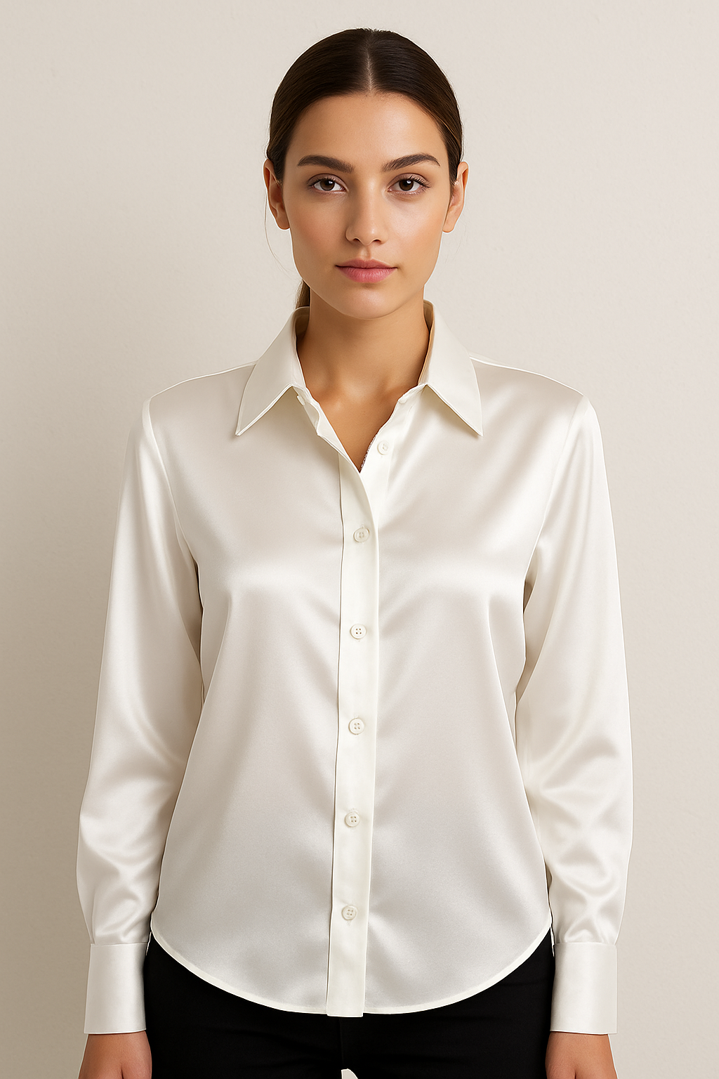 Crimson Luxe Satin Shirt